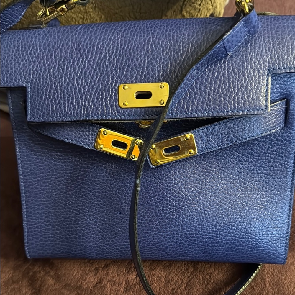 Furla Blue Mini Bag with Gold Hardware - Picture 8 of 9